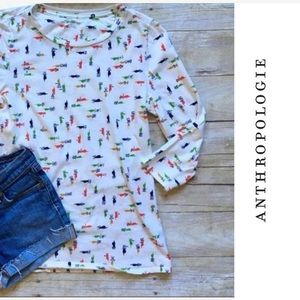 Anthropologie Pilcro 3/4 Sleeves Cotton Top